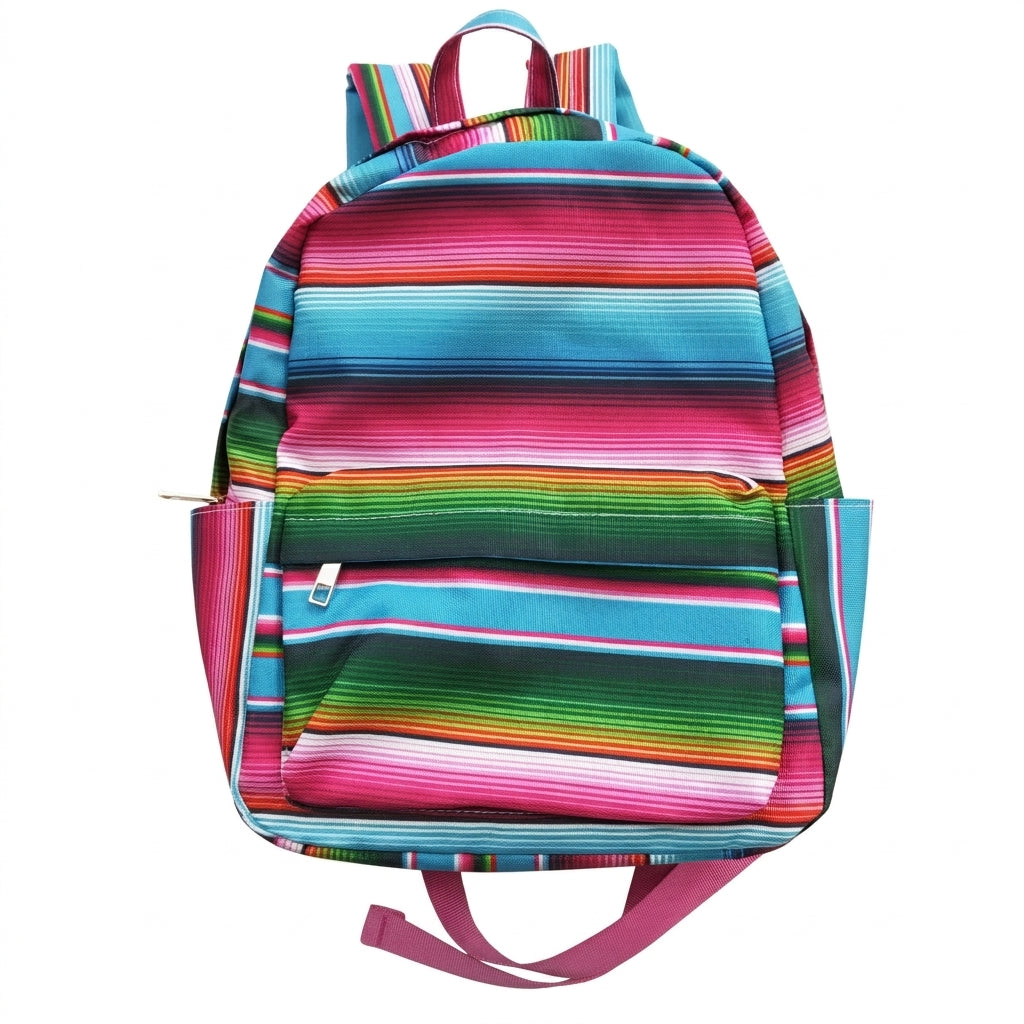 NO MOQ RTS BA0041 Kids Backpack Mexican Serape Colorful Stripe Print Children School Bag 202610