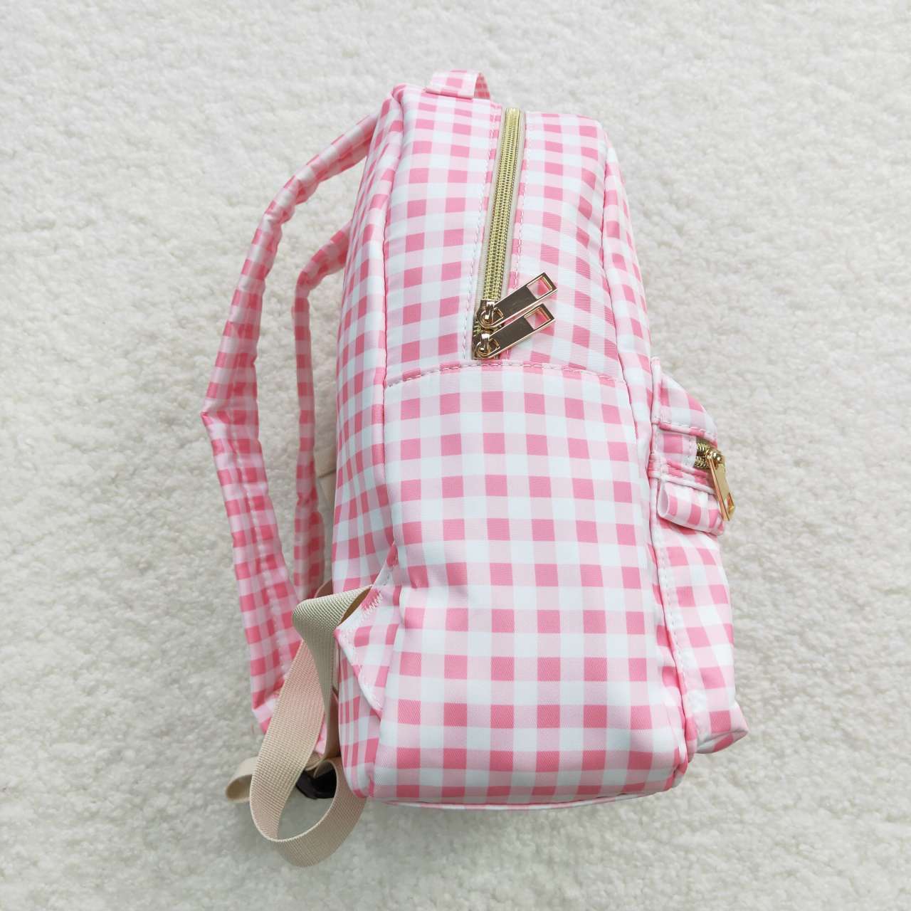 BA0086 western pink plaid backpack bag 202405 RTS 10*13.9*4 inches