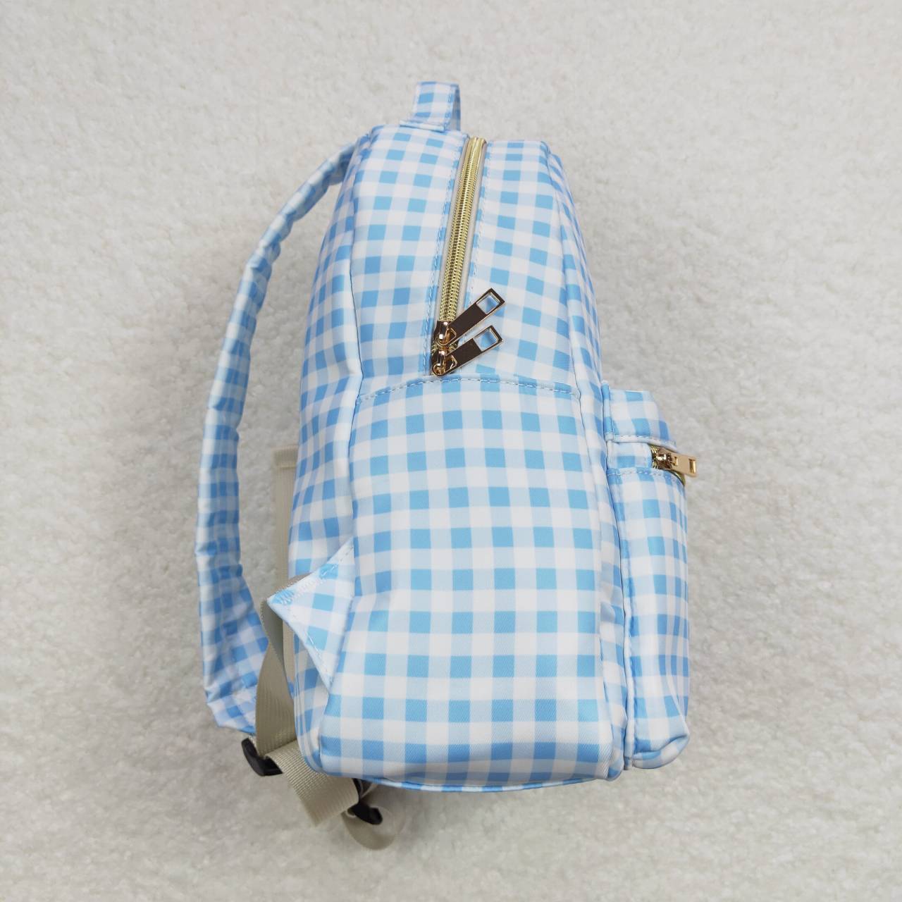 BA0087 western blue plaid backpack bag 20230617 RTS10*13.9*4 inches