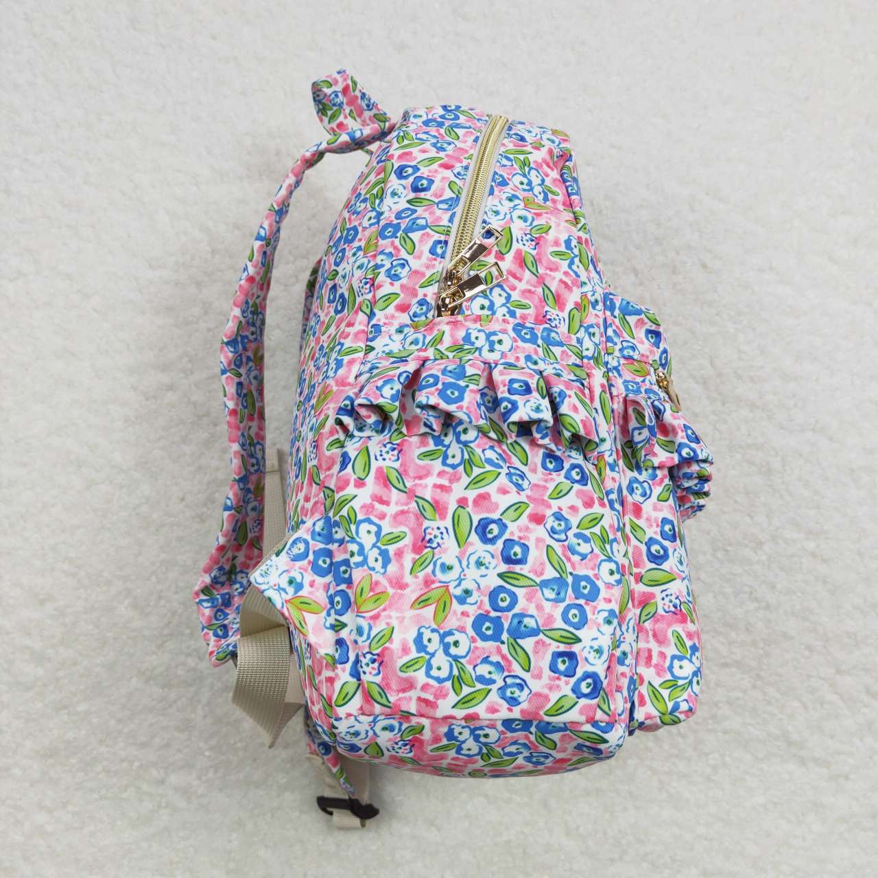 BA0098 western pink flower backpack bag 202407 RTS 13*5*17 inches