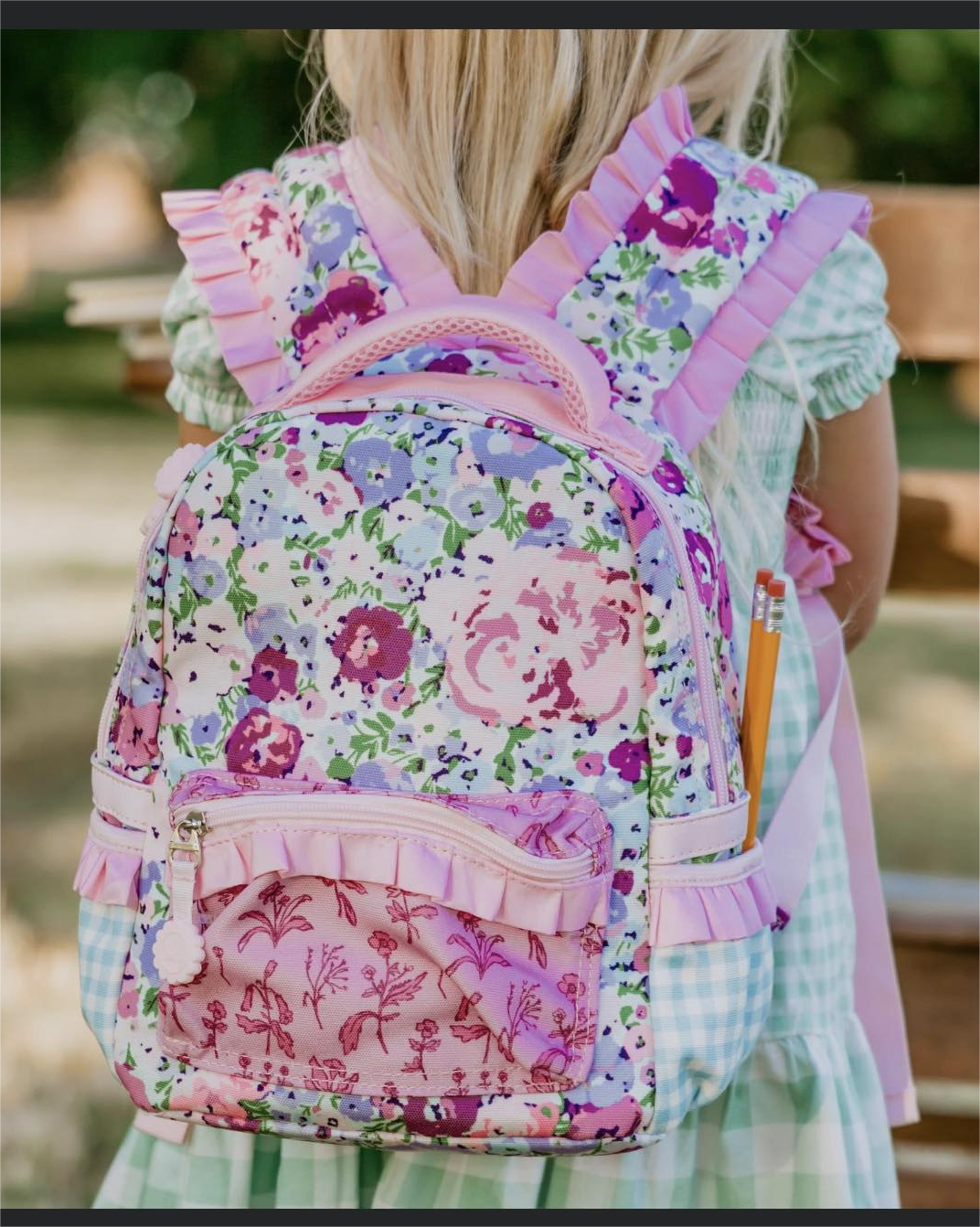 BA0099 western lace pink flower big backpack bag  13*5*17 inches RTS