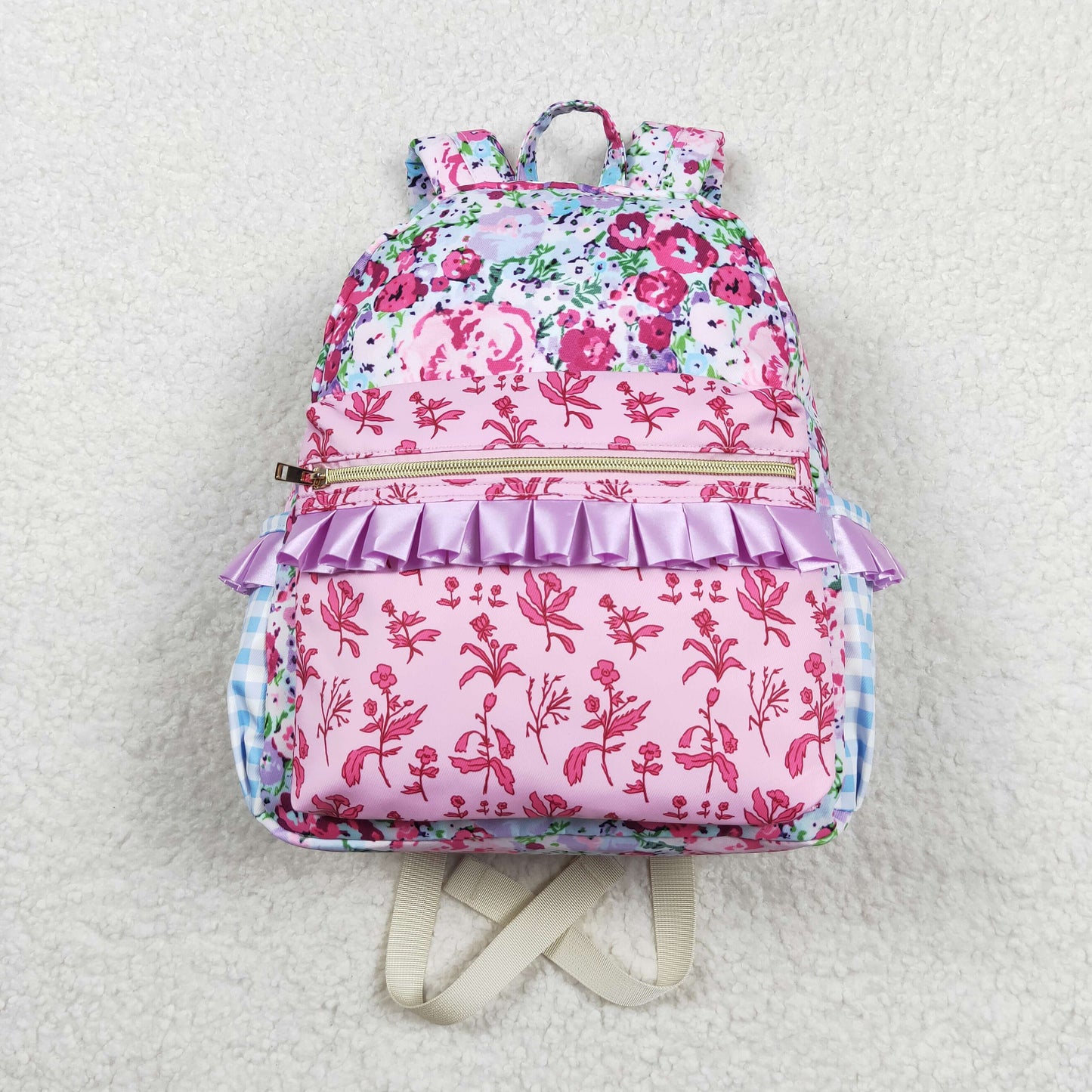 BA0099 western lace pink flower big backpack bag  13*5*17 inches RTS