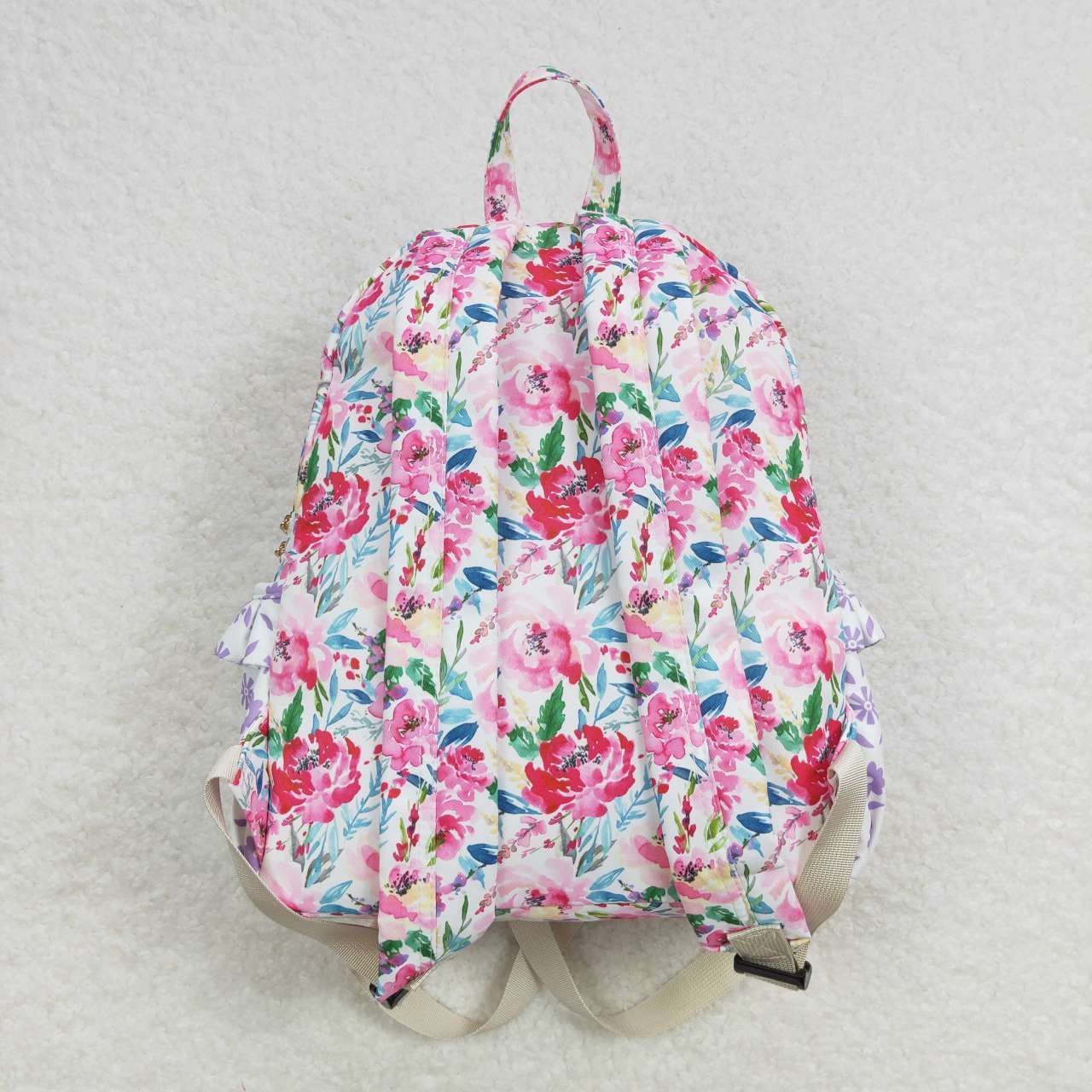 BA0101 sibling western lace pink flower big backpack bag 202407 RTS 4.3*10.4*13.4 inches