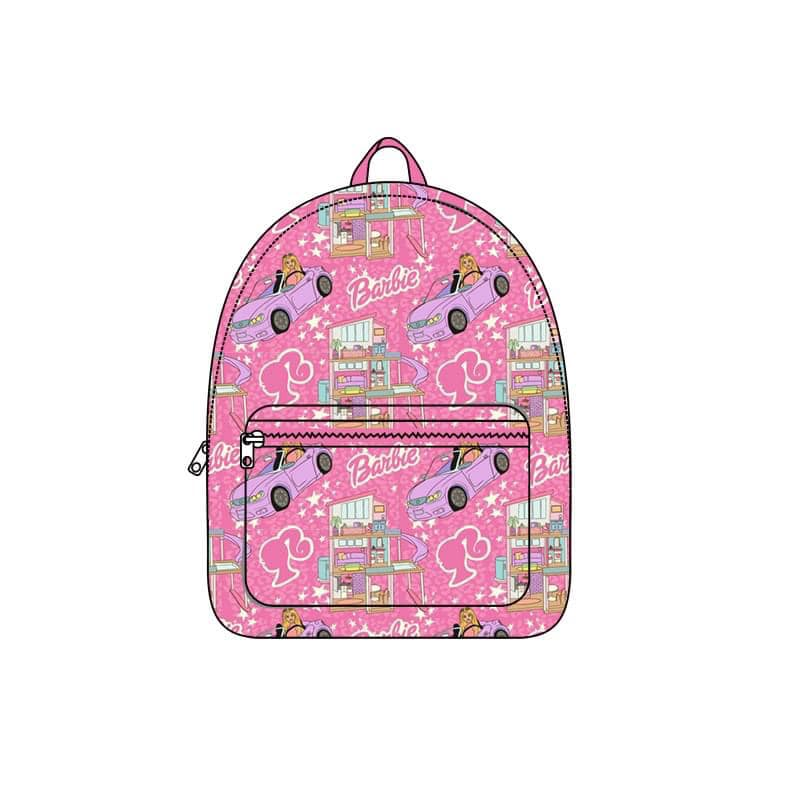 BA0115 western barbie hot pink girl cartoon backpack bag 20230720 preorder 10*13.9*4 inches