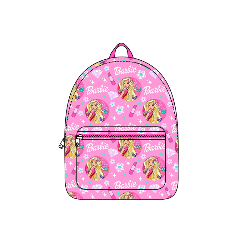 BA0117 western barbie hot pink girl cartoon backpack bag 20230720 preorder 10*13.9*4 inches