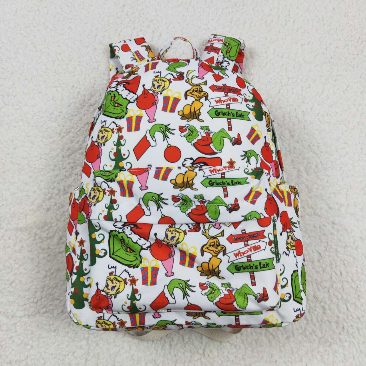 BA0138 RTS 10*13.9*4 inches western cartoon grinch backpack bag 20230925