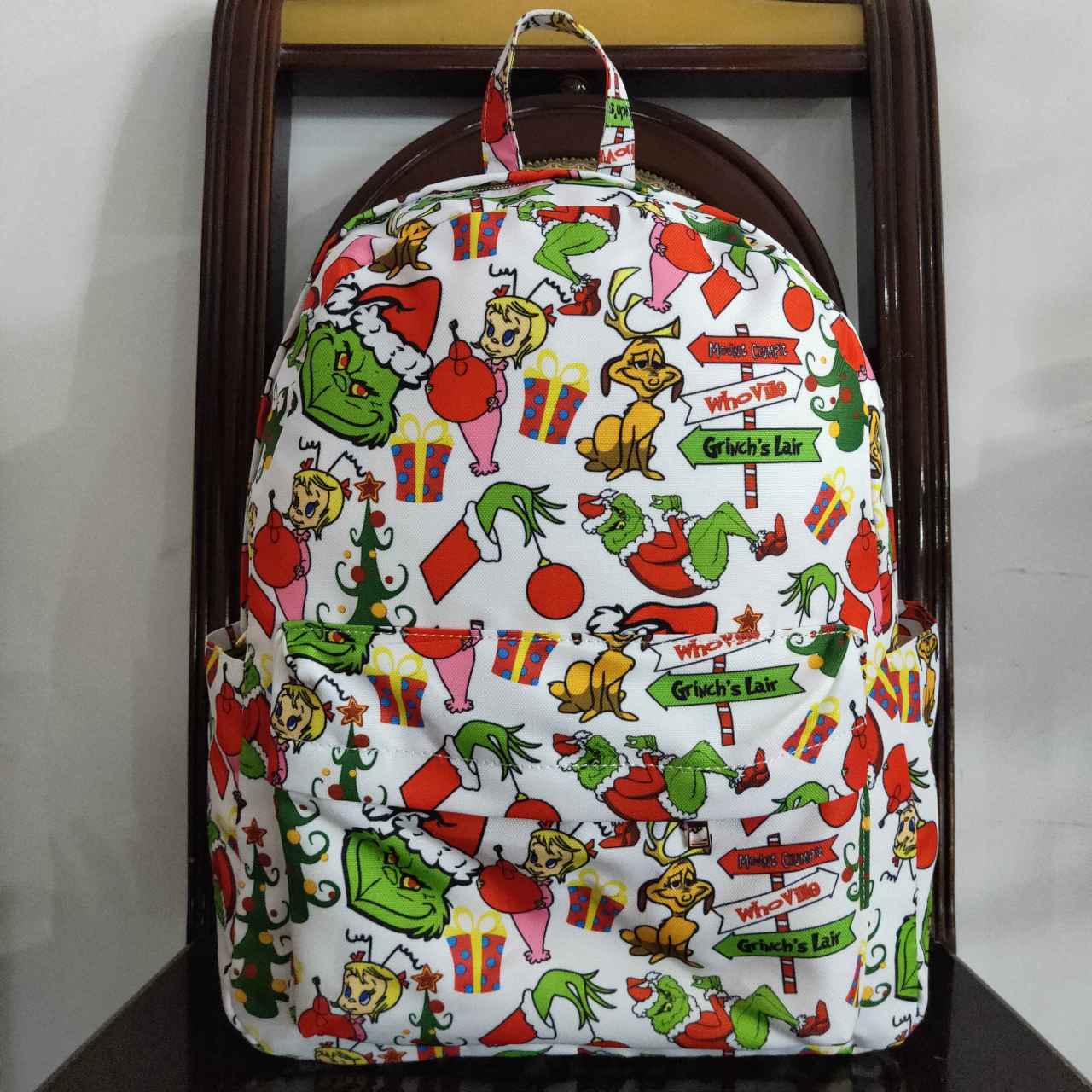 BA0138 RTS 10*13.9*4 inches western cartoon grinch backpack bag 20230925