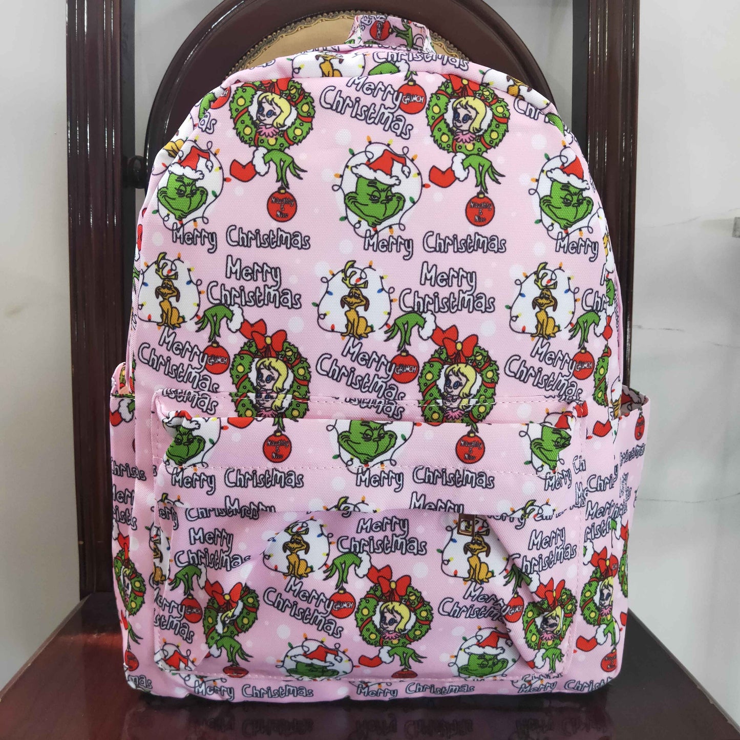 BA0148 10*13.9*4 inches western grinch Christmas backpack bag 20230911 RTS BA0148