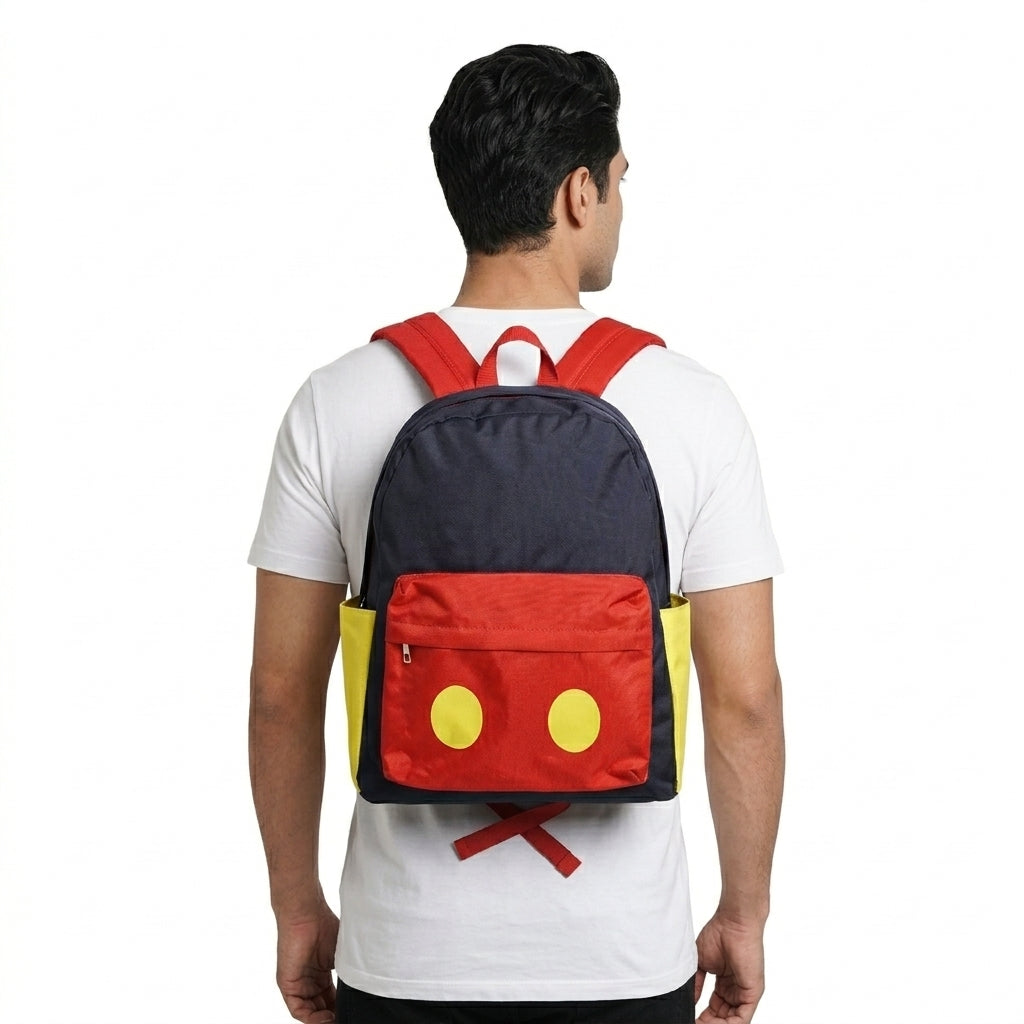 NO MOQ RTS BA0184(3) Kids Backpack Cartoon Mouse Ear Color Block Print Toddler School Bag 202610
