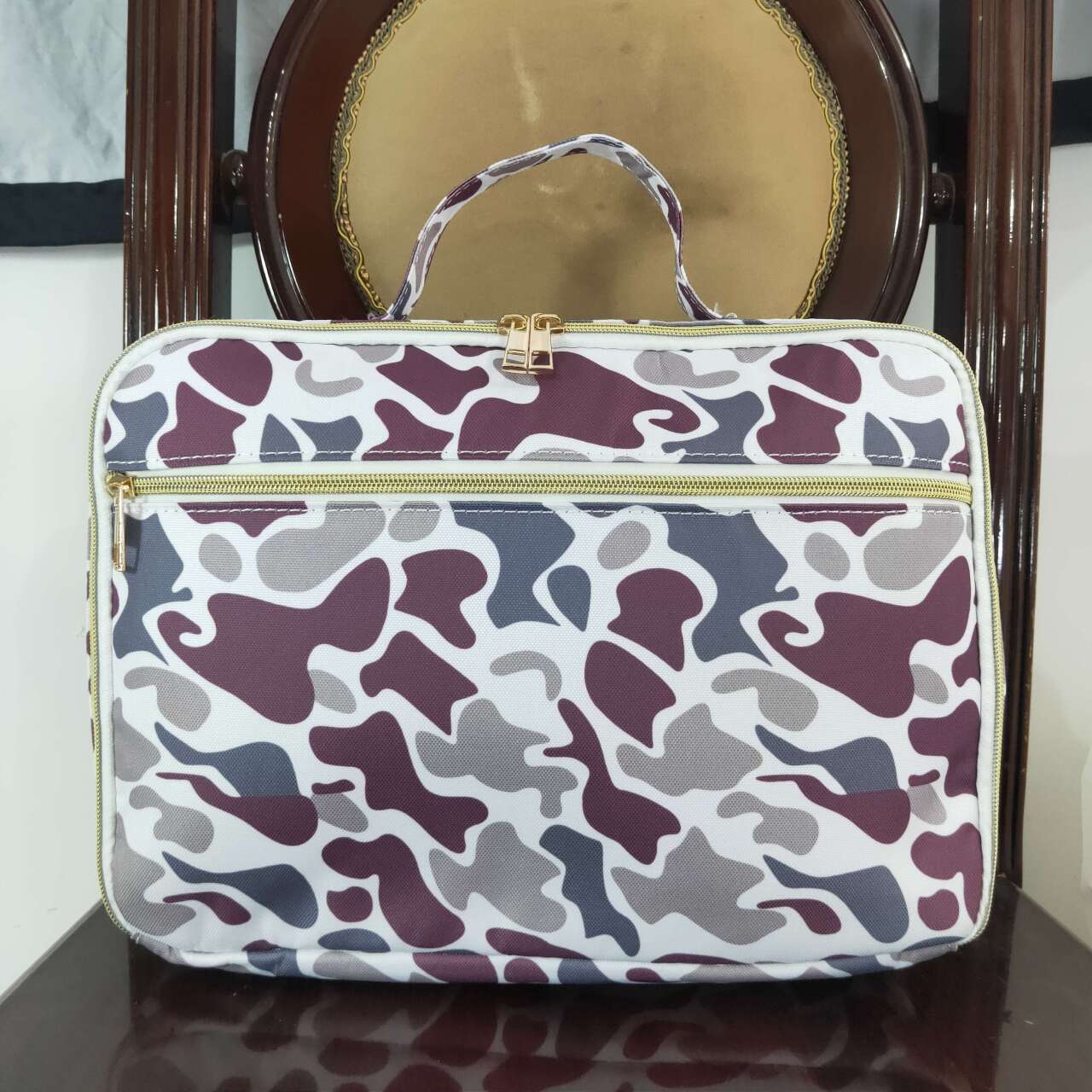 BA0227 preorder sibling western Lunch bag camo bag 202407  13.38*3.94*3.54*9.45Inches