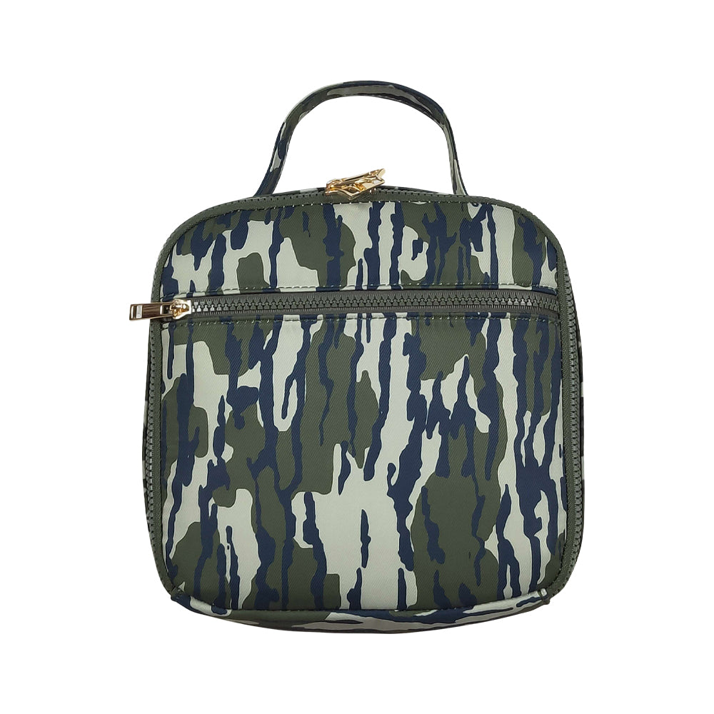 NO MOQ RTS BA0228 Kids Bag Green Tree Camo Allover Print Portable Insulated Lunch Bag 202610
