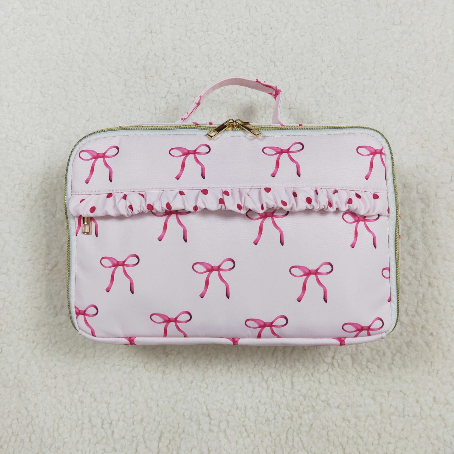 BA0234 sibling western Lunch box bow ruffle pink bag 202407 RTS 13.38*3.94*3.54*9.45Inches