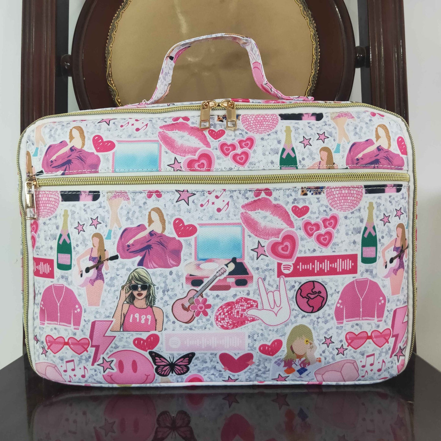 BA0235 sibling western Lunch box bow ruffle pink bag 202407 RTS 13.38*3.94*3.54*9.45Inches