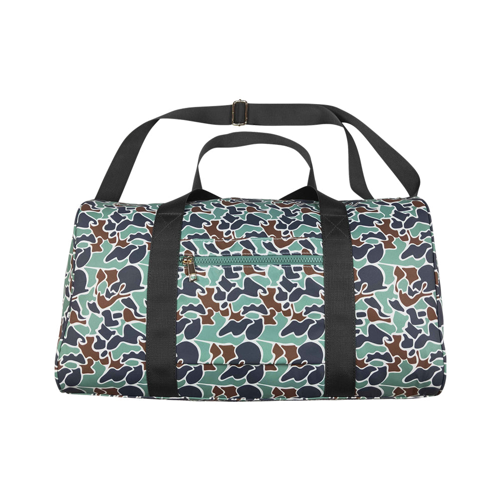 NO MOQ RTS BA0263 Kids Bag Vintage Green Camo Print Travel Duffle Bag 202610