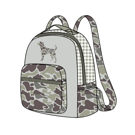 BA0268 dog hunt camo backpack bag 10*13.9*4 inches 202408 preorder