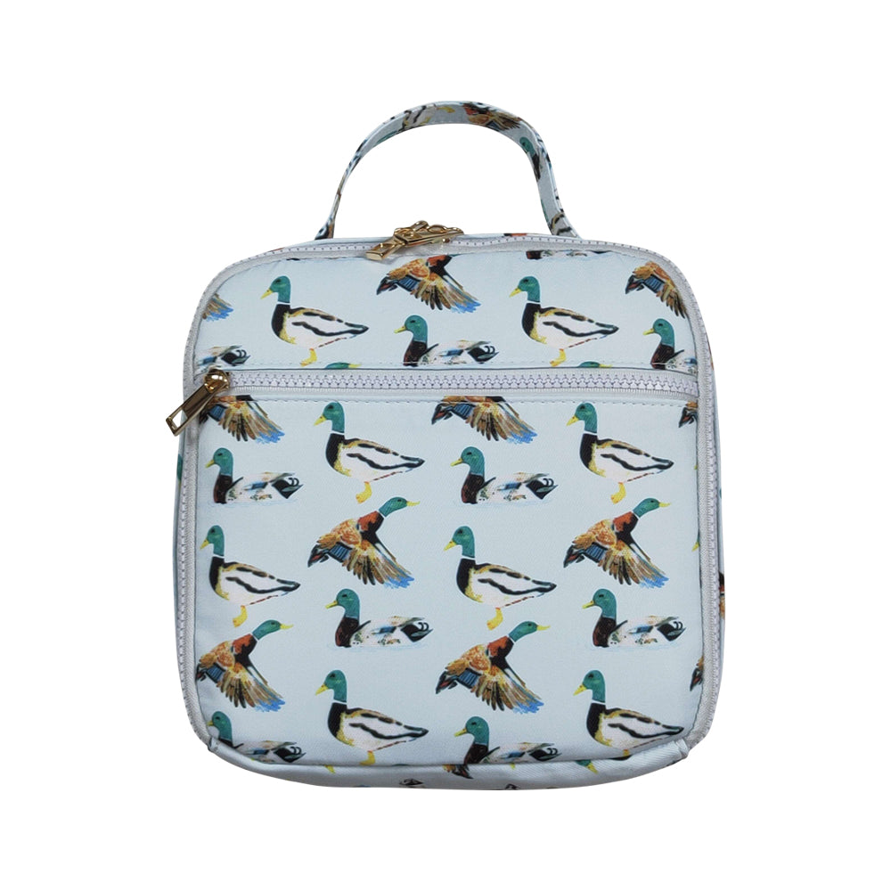 NO MOQ RTS BA0276 Kids Bag Mallard Duck Allover Print Portable Insulated Lunch Bag 202610