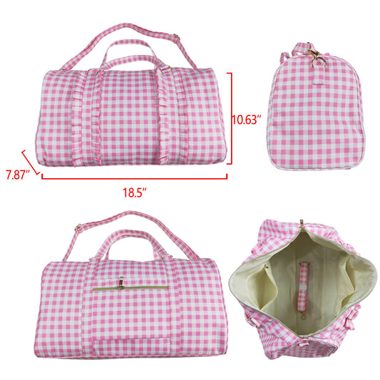 BA0302 Plaid spring handbag hold-all bag 18.5*11.2*7.9 inches RTS 202505