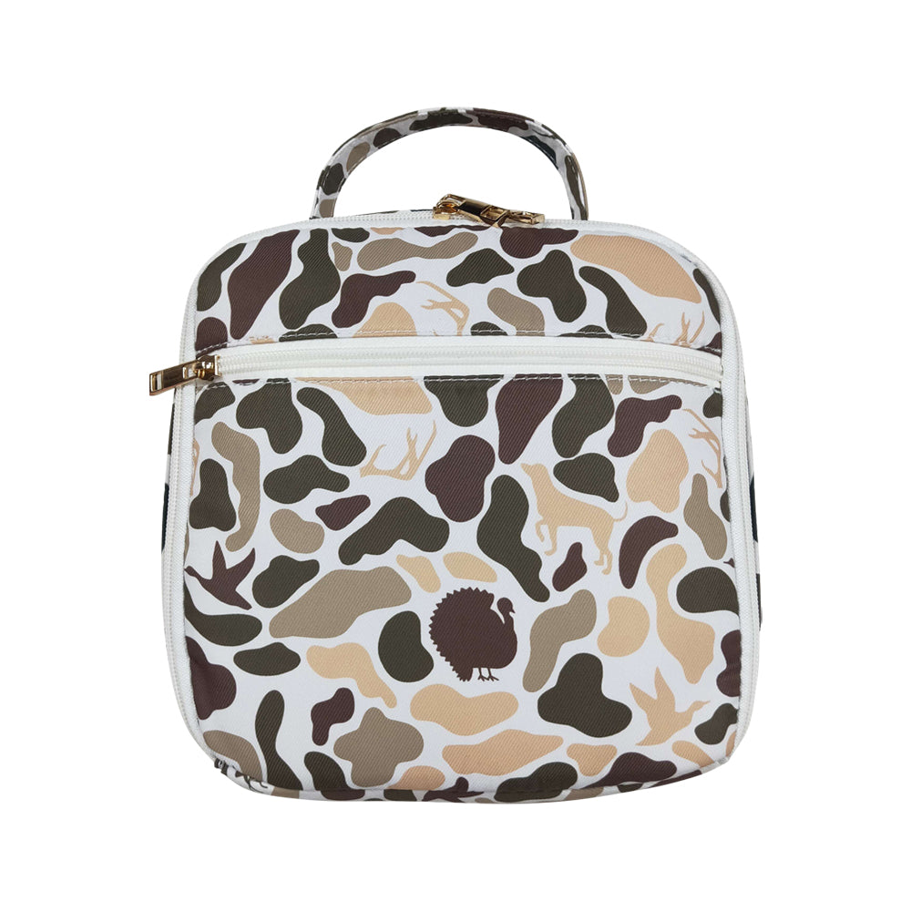 NO MOQ RTS BA0305 Kids Bag Hunting Camo Turkey Dog Mixed Print Portable Insulated Lunch Bag 202610