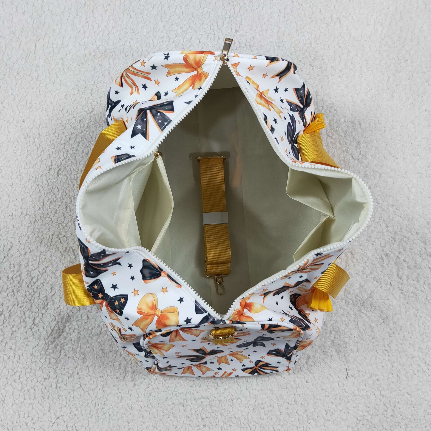 BA0314 bow yellow black handbag hold-all bag 18.5*11.2*7.9 inches 202608 RTS