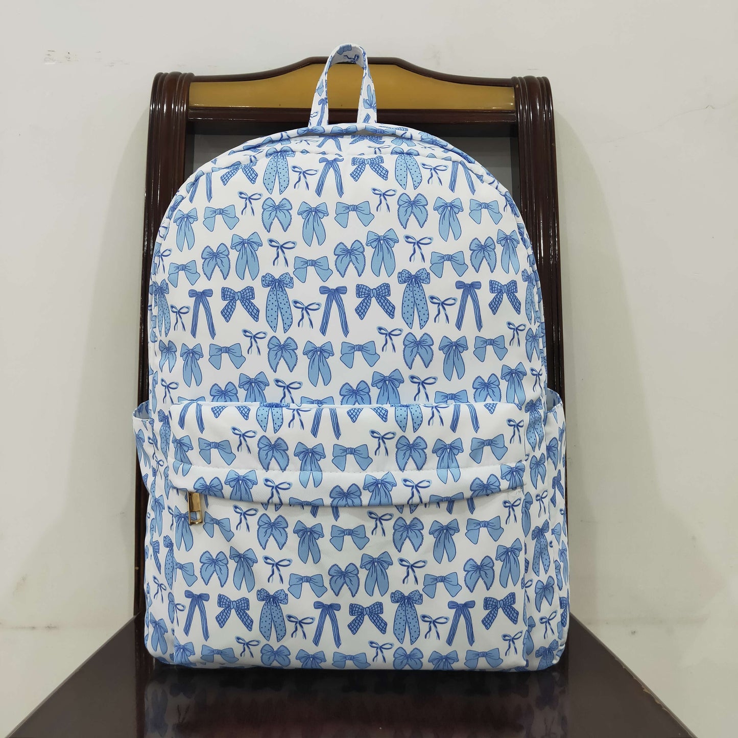 BA0322 bow blue  backpack bag 5*17*13.5  inches 202507 RTS
