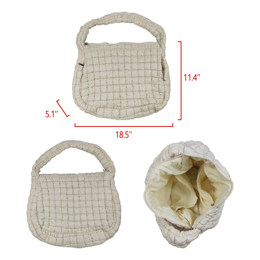 BA0328 cream handbag bag 18.5*11.4*5.1 inches 202506 free shipping over $100