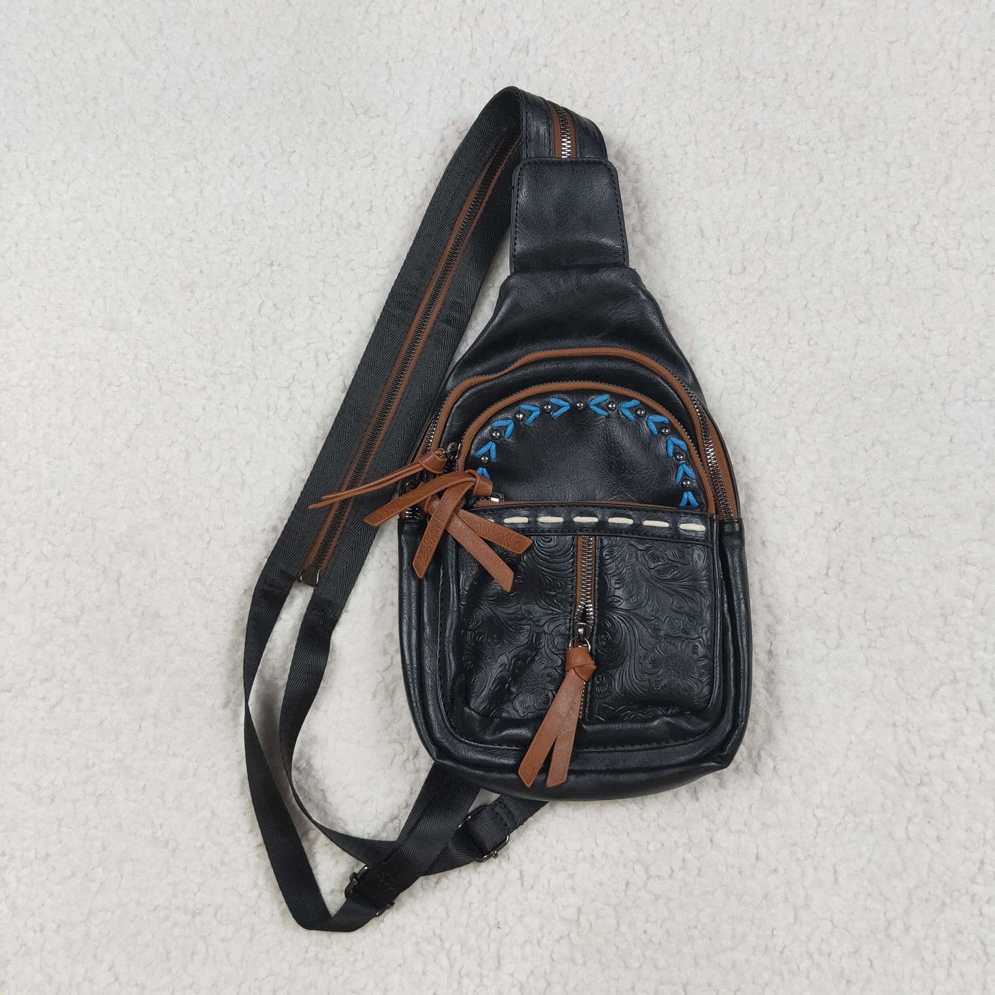 BA0332 Women's Bohemian sling Crossbody Bag with Adjustable Strap 27.6*37.7inches & 5.1*18.5*11.4  leather bag  202507 RTS