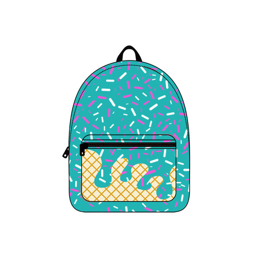 BA0335 preorder green yellow splatter ice cream drip  backpack bag 5*17*13.5  inches 202507