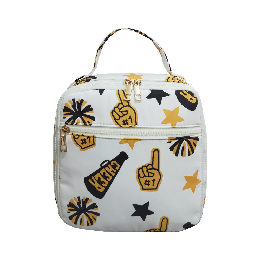 NO MOQ RTS BA0362 Kids Bag Cheerleading Star Foam Finger Mixed Print Portable Insulated Lunch Bag 202610