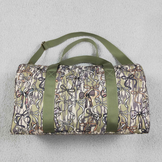 NO MOQ RTS BA0392 Bow Camo Allover Print Duffle Travel Bag 202610