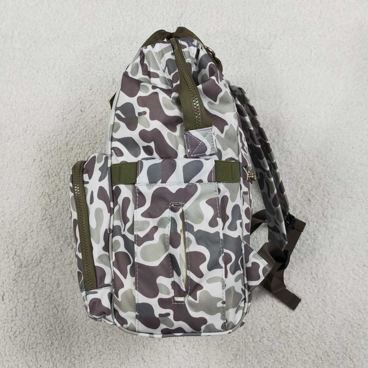 NO MOQ RTS BA0403(1)-embroidery Baby Bag Hunting Dog Embroidery Camo Print Diaper Backpack 202610