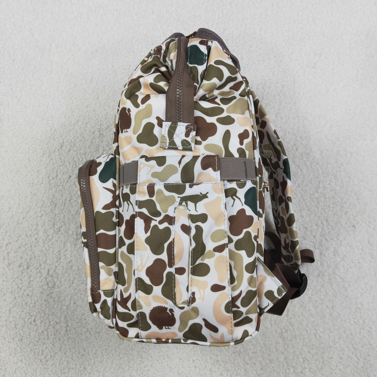 NO MOQ RTS BA0407 Baby Bag Deer Turkey Hunting Camo Print Diaper Backpack 202610