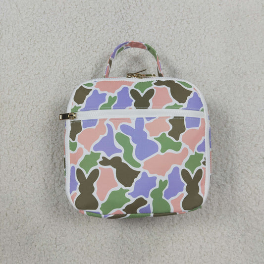 NO MOQ RTS BA0463 Baby Girl Easter Bunny Colorful Camo Print Portable Lunch Bag 202610
