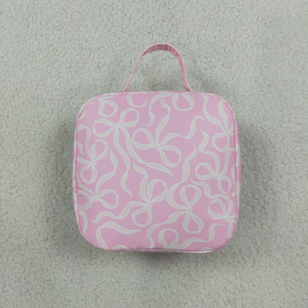 NO MOQ RTS BA0464 Baby Girl Bag Pink Ribbon Bow Print Ruffle Decor Portable Lunch Bag 202610