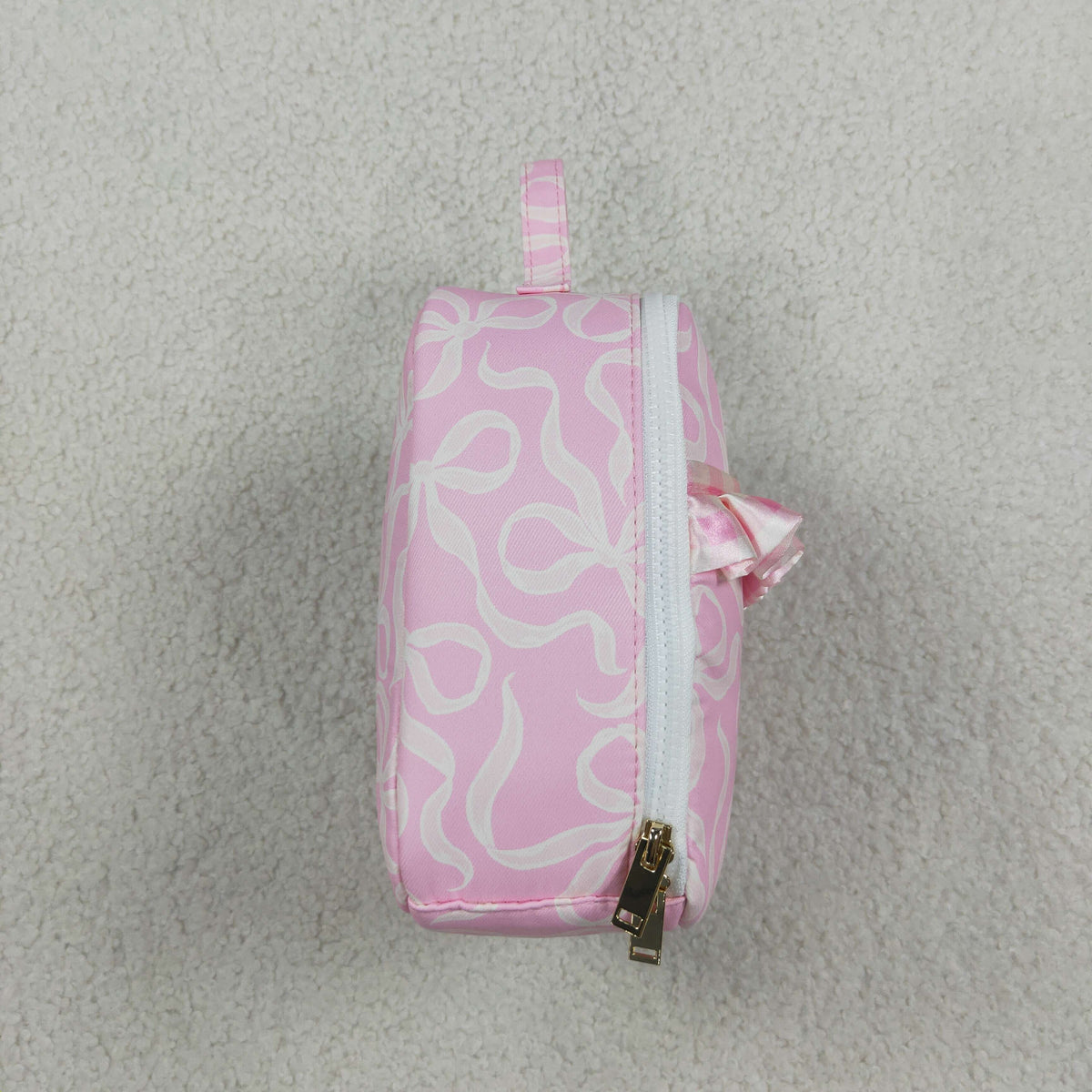 NO MOQ RTS BA0464 Baby Girl Bag Pink Ribbon Bow Print Ruffle Decor Portable Lunch Bag 202610