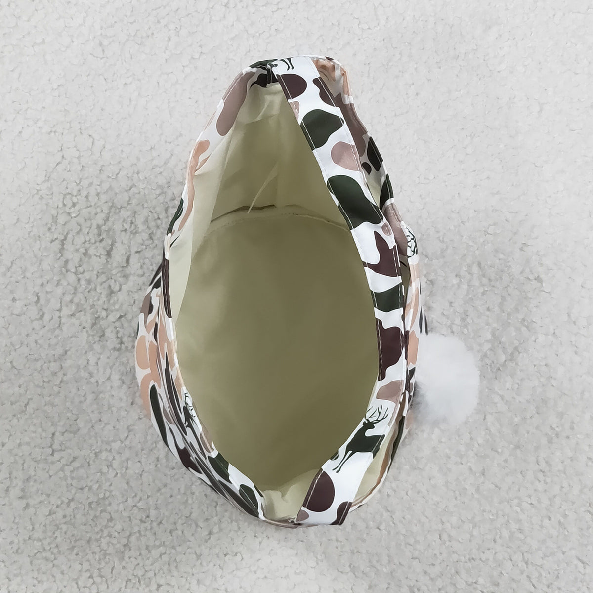 NO MOQ RTS BA0466(2)-embroidery Baby Girl Bag Hunting Camo Animal Print Fluffy Bunny Applique Easter Basket 202610