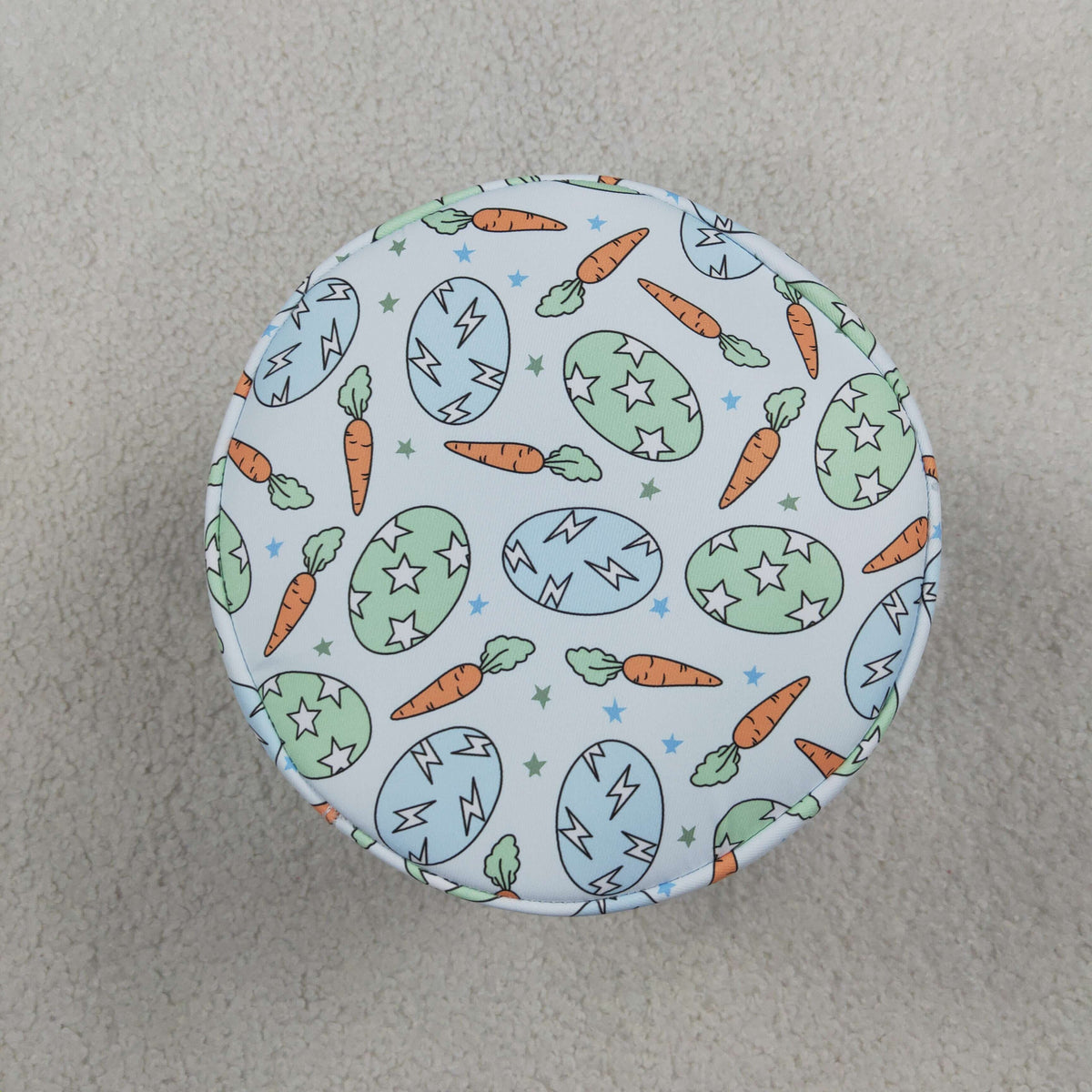 NO MOQ RTS BA0468(1)-embroidery Baby Girl Bag Easter Egg Carrot Print Fluffy Bunny Applique Easter Basket 202610