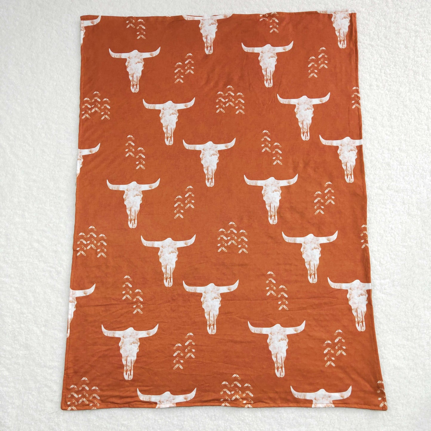 BL0070 RTS cow brown baby blanket