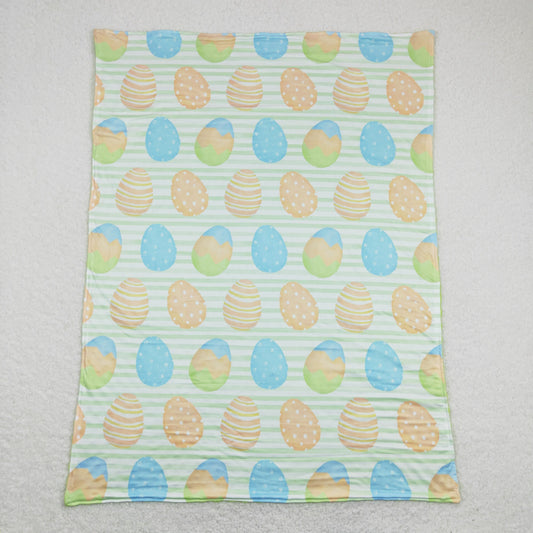 BL0102 Easter eggs colorful green blanket  202401 RTS