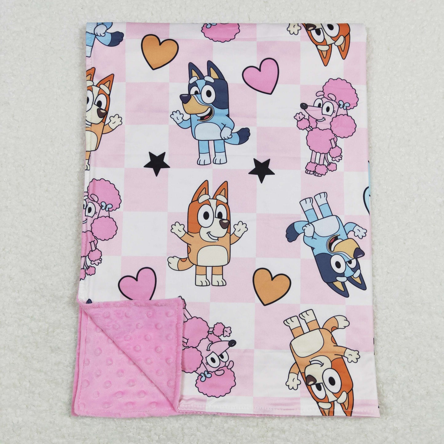 BL0114 bluey colorful pink blanket RTS 20231226