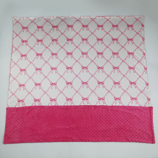 BL0220 pink bow 154*128 cm western  blanket  RTS