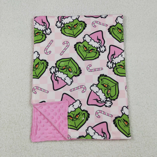BL0225  bow pink Grinch blanket 202509  RTS