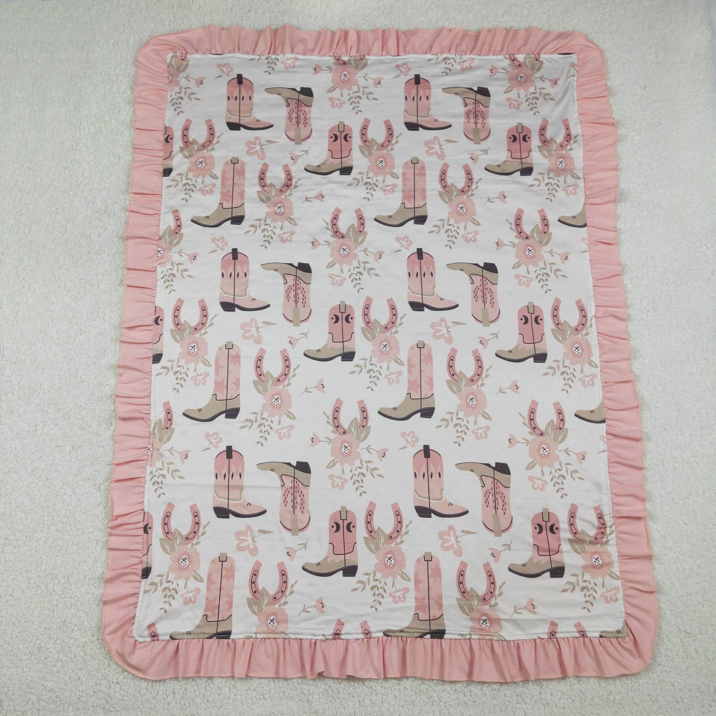 BL0246 BOOTS FLOWERS western blanket RTS 202601 RTS