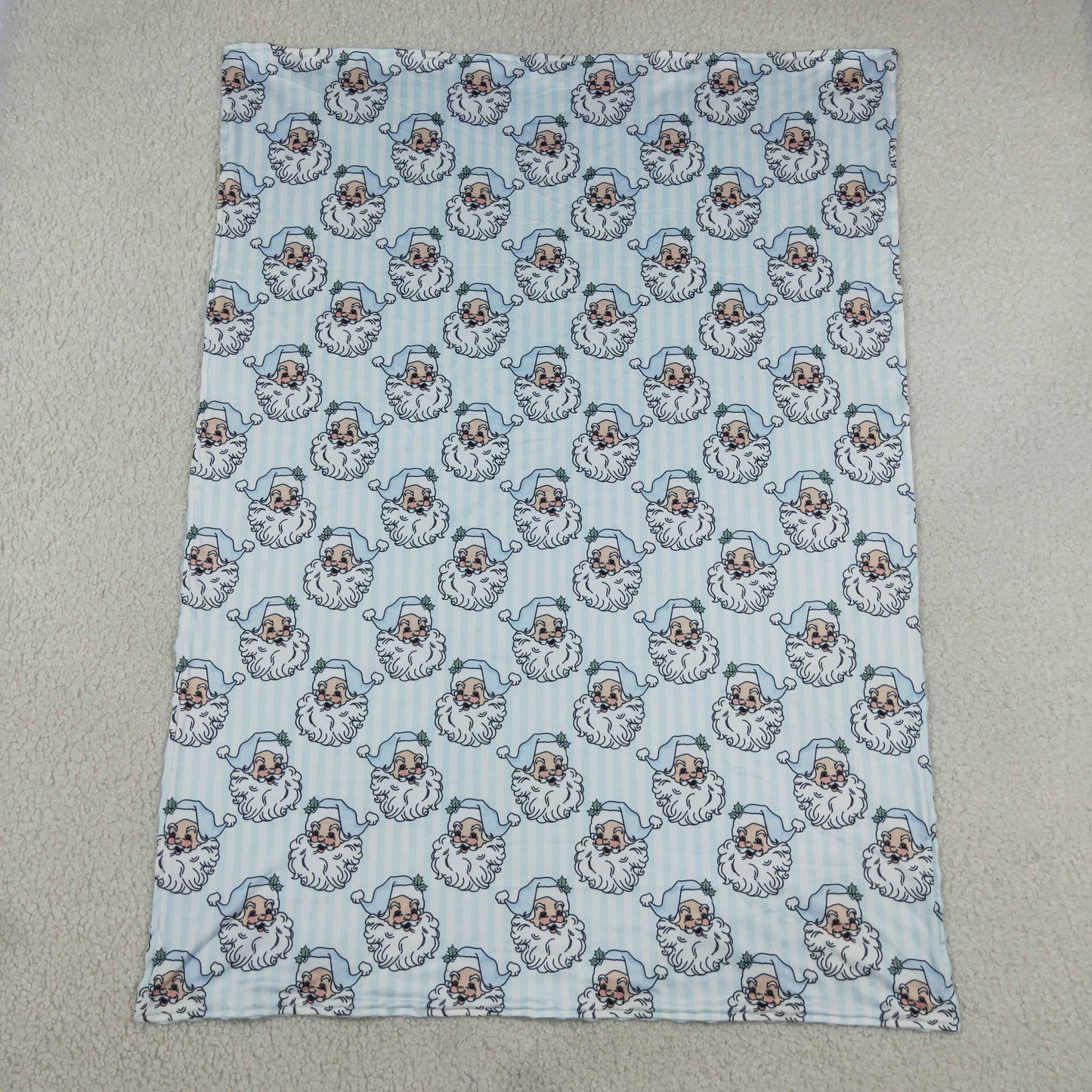 BL0256 BLUE Christmas Santa western blanket RTS 202608  RTS
