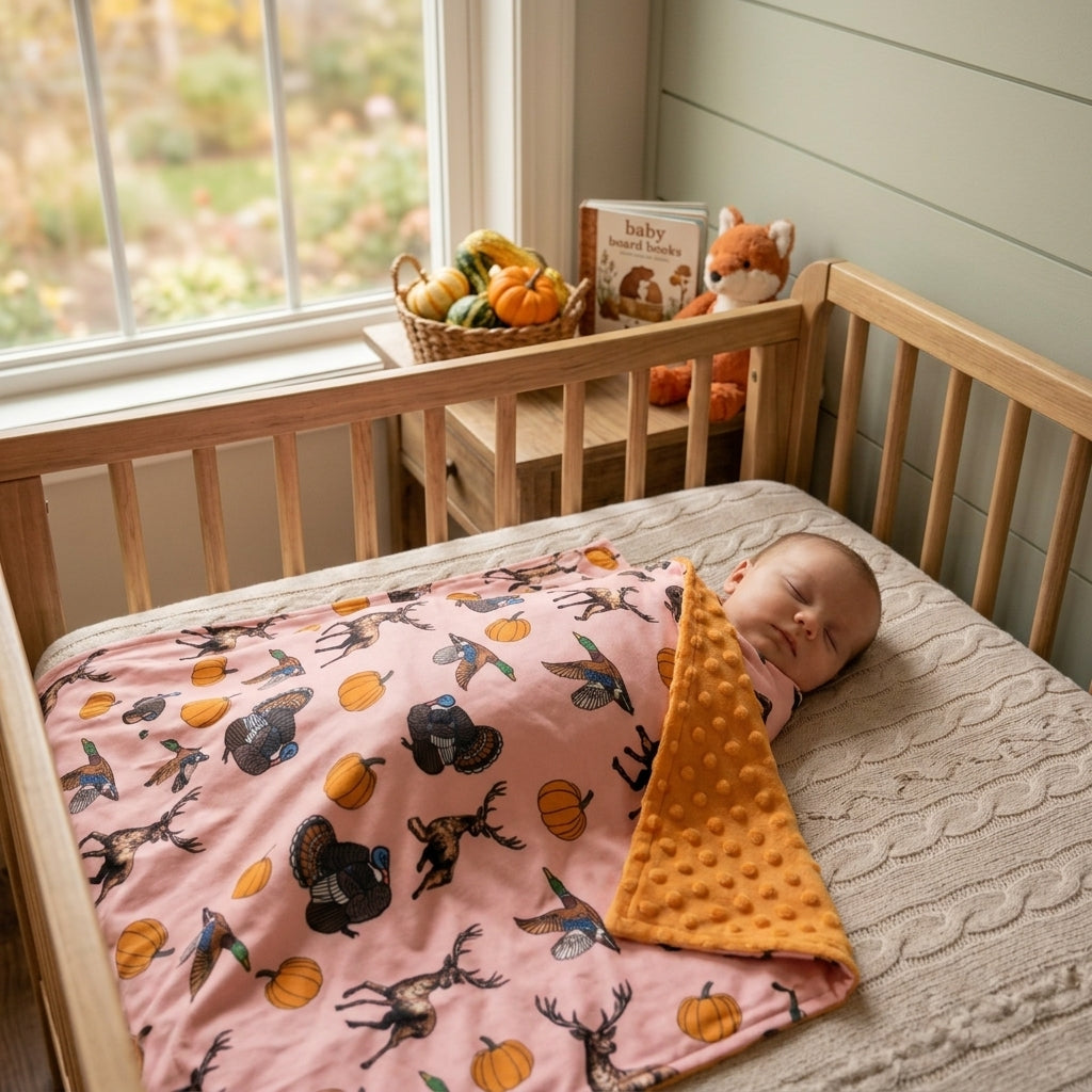 RTS NO MOQ BL0293 western pumpkin deer blanket 202609