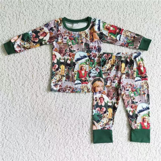 BLP0051 RTS long sleeve  christmas  boy outfit pajamas  20230530 RTS