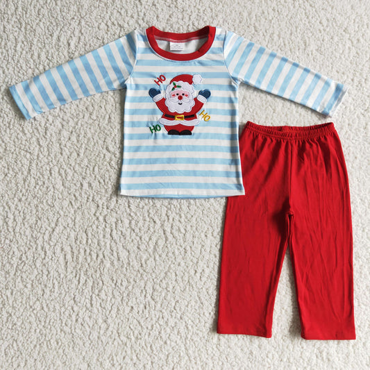 BLP0067 western Santa long sleeve kids boy pajamas outfit  20230704 RTS