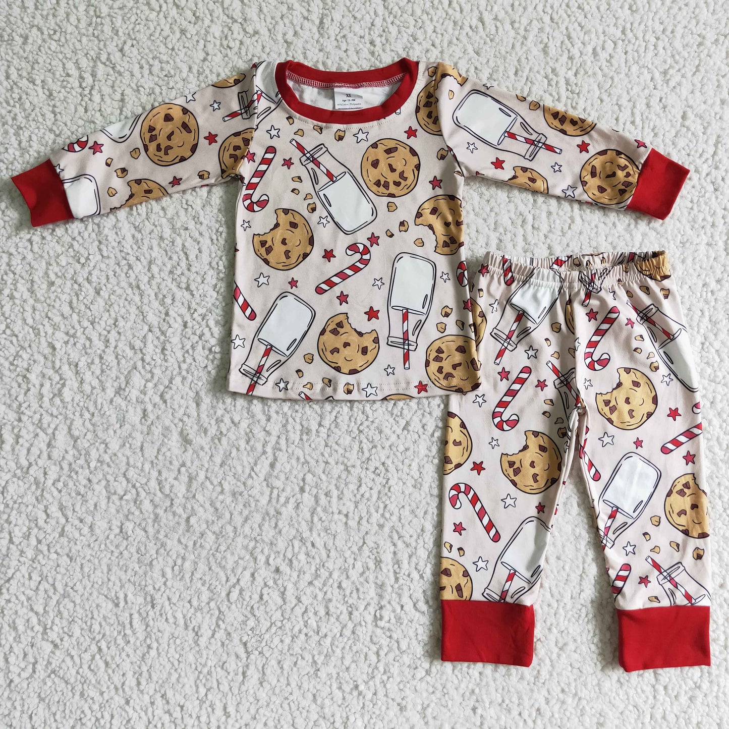 BLP0070 RTS cookie milk christmas long sleeve boy pajamas 20230608 RTS