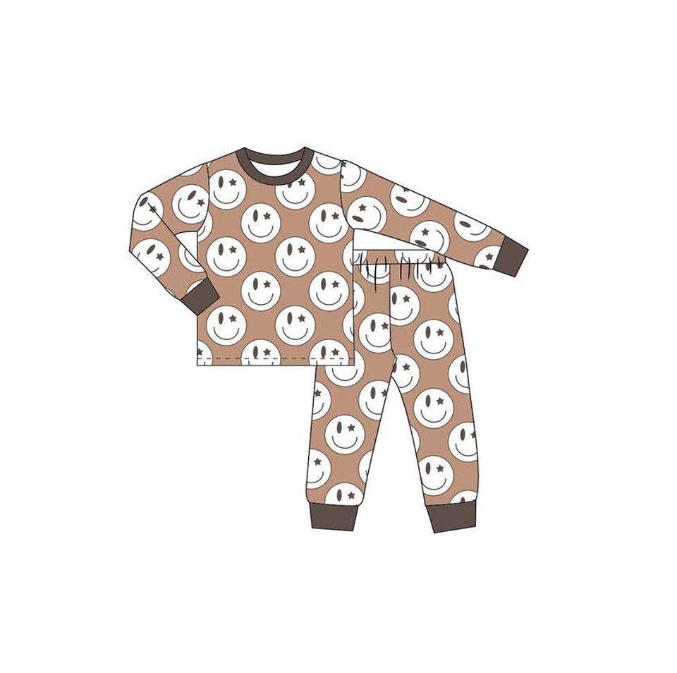 BLP0177smile face long sleeve boy pajamas 20230516 preorder