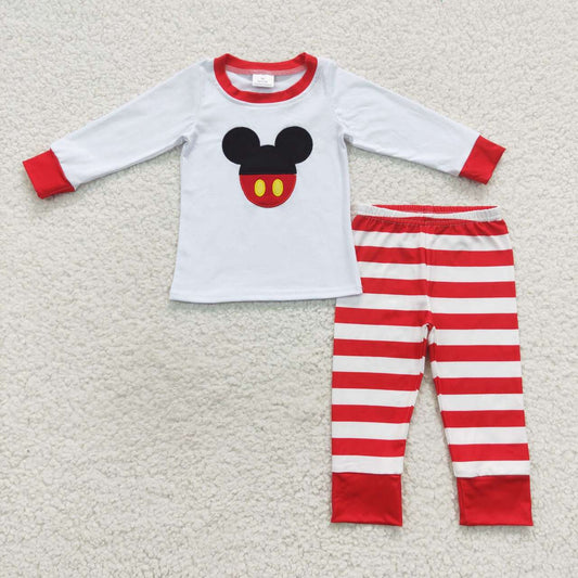 BLP0205 mouse cartoon embroidered long sleeve children boy girl outfit pajamas 20230830 RTS