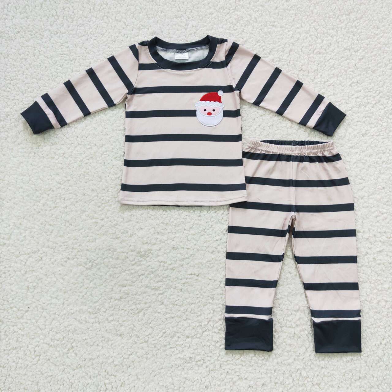 BLP0220 Christmas Santa long sleeve stripe pajamas girl outfit 20230727 RTS